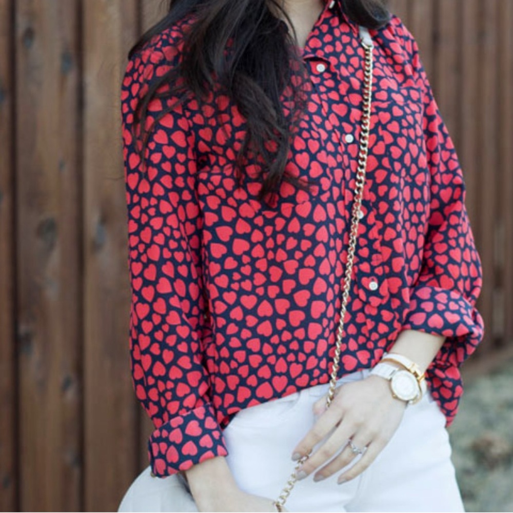 J. Crew Hearts Blouse